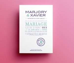 Création faire-part de mariage sur mesure / Graphiste freelance Paris 14