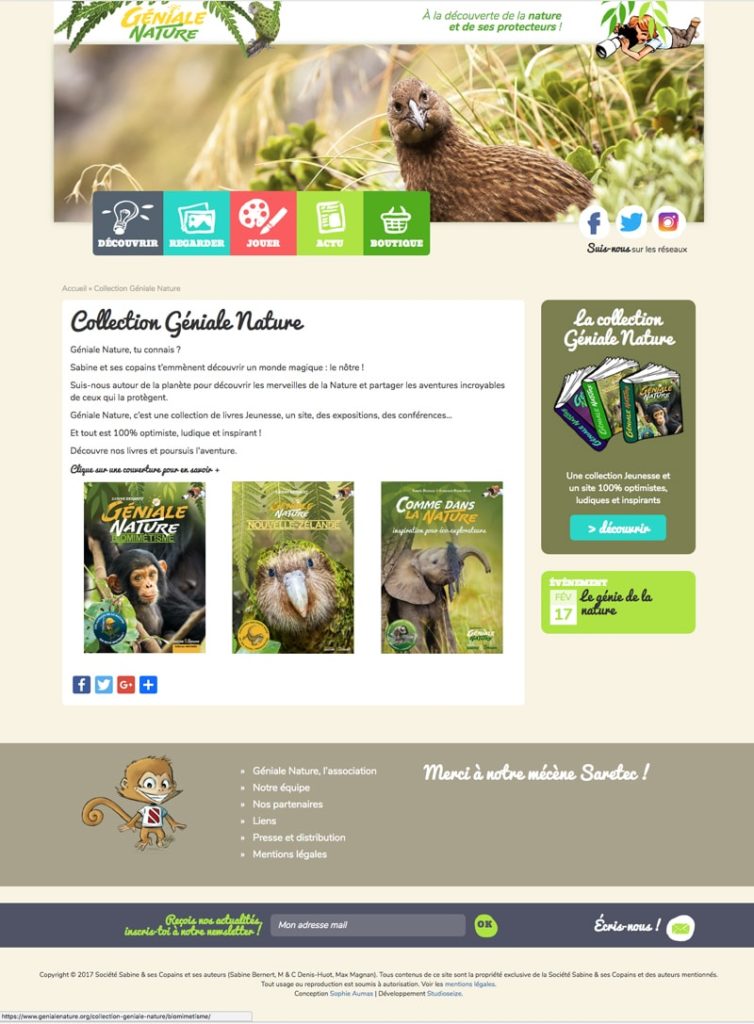 Création de site web écologique pour enfants / Graphiste freelance Paris