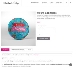 Création de site boutique créatrice Bulles de neige / Graphiste freelance Paris 14