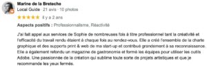 Avis Client Google / Sophie Aumas, graphiste engagée, Nantes