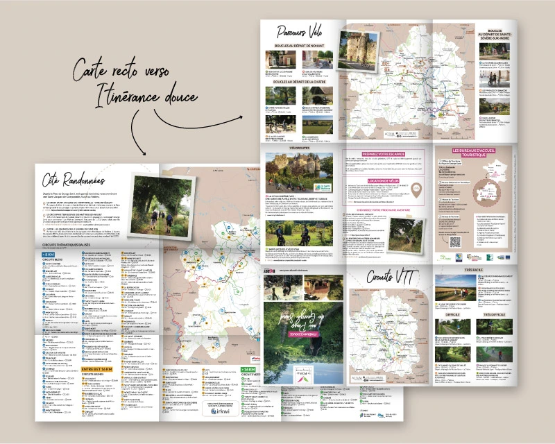 Création d'une carte touristique itinérance douce | Graphiste Nantes